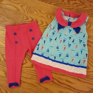 Rare Editions Baby Girl Sailboat Outfit